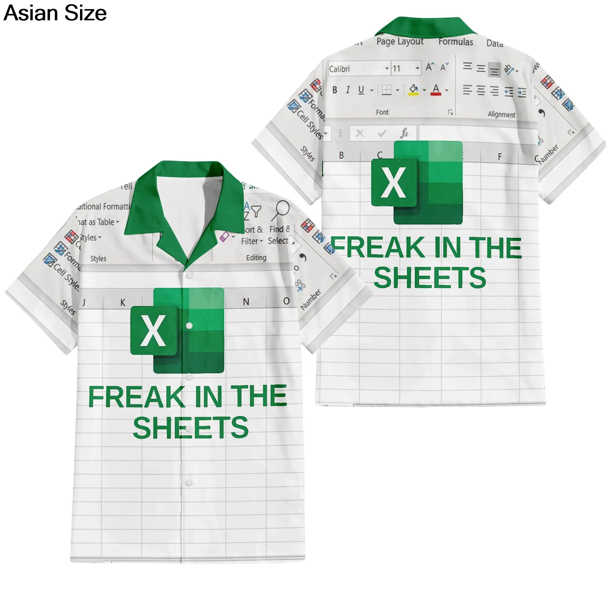 3D Printing Design Software - Excel Hawaiian Shirt Men's Fashion Shirt