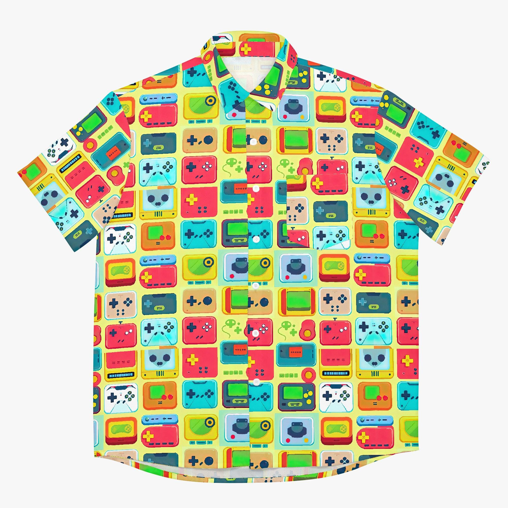 3D Printing Videos - Vintage Video Game Hawaiian Shirt Men