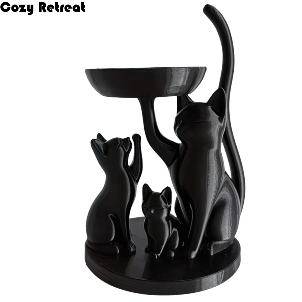 3D Printing Ring Holder - Cartoon Cat Jewelry Tray Decorative 3D