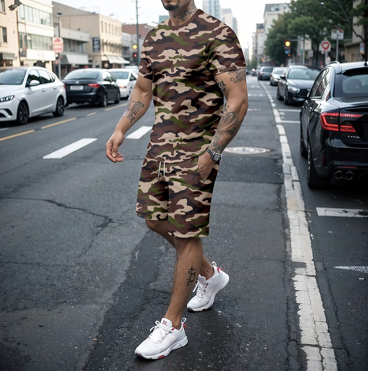 3D Printing Kpop - Camouflage Outdoor Tracksuits 3D Print Men's