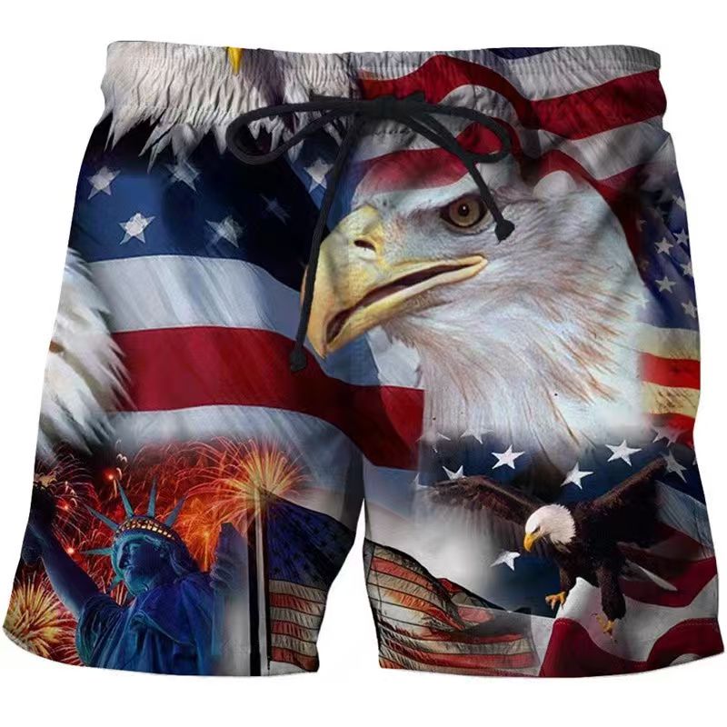 Men's Swimwear Shorts American - 3D Printing Usa reseña y precio