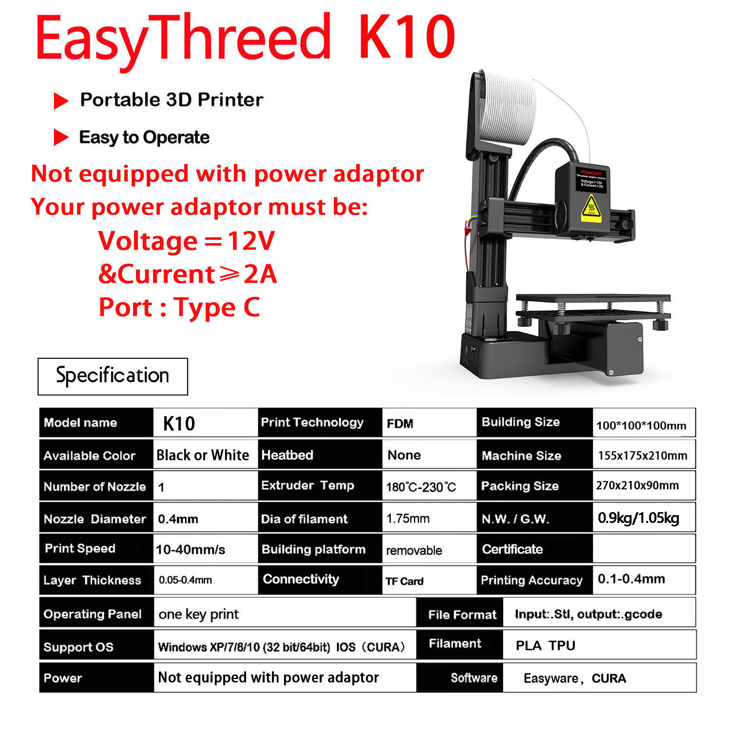 K10 Entry Level 3D Printer Min - 3D Printing Design Software reseña y precio