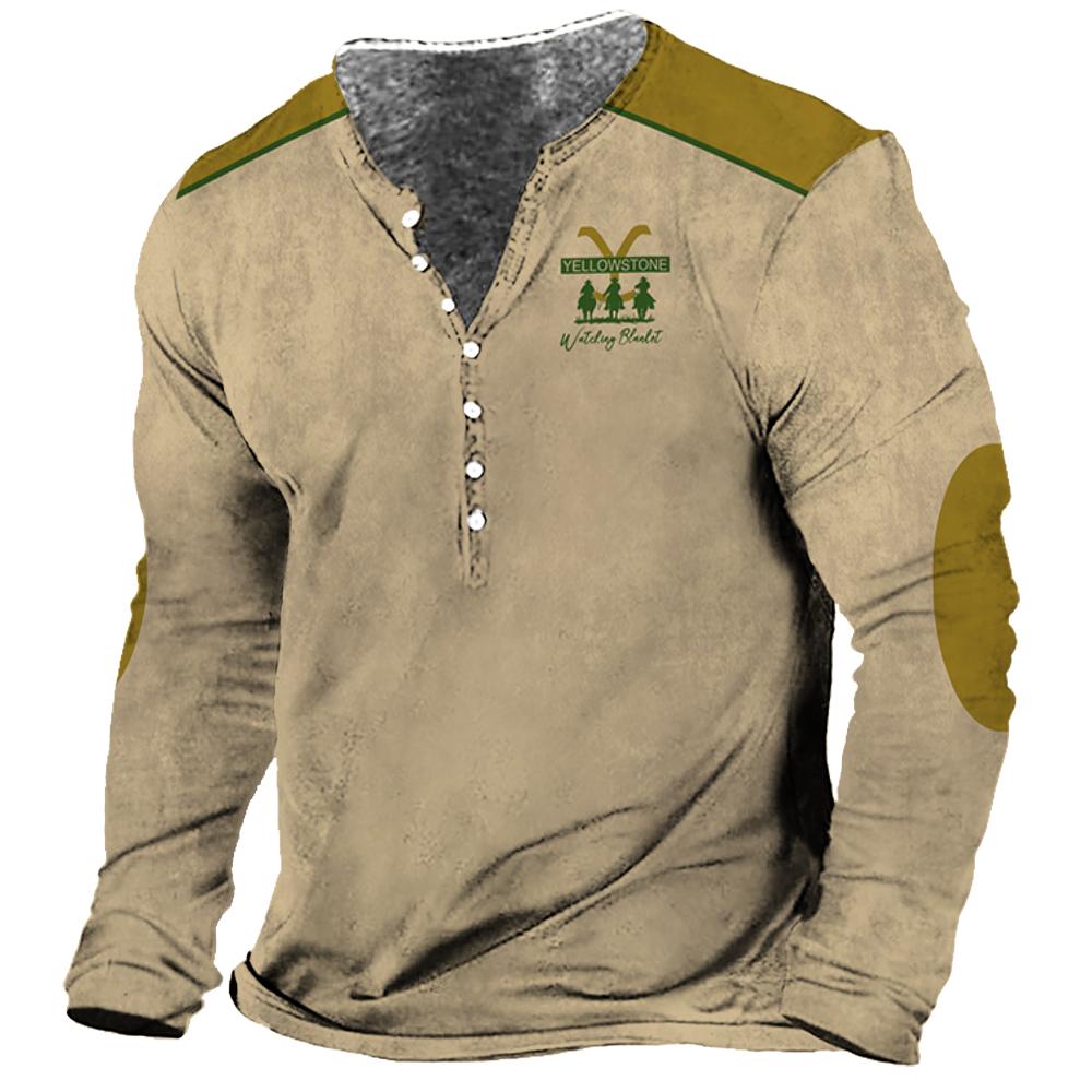 Vintage Men's T Shirt Long Sle - 3D Printing Usa reseña y precio