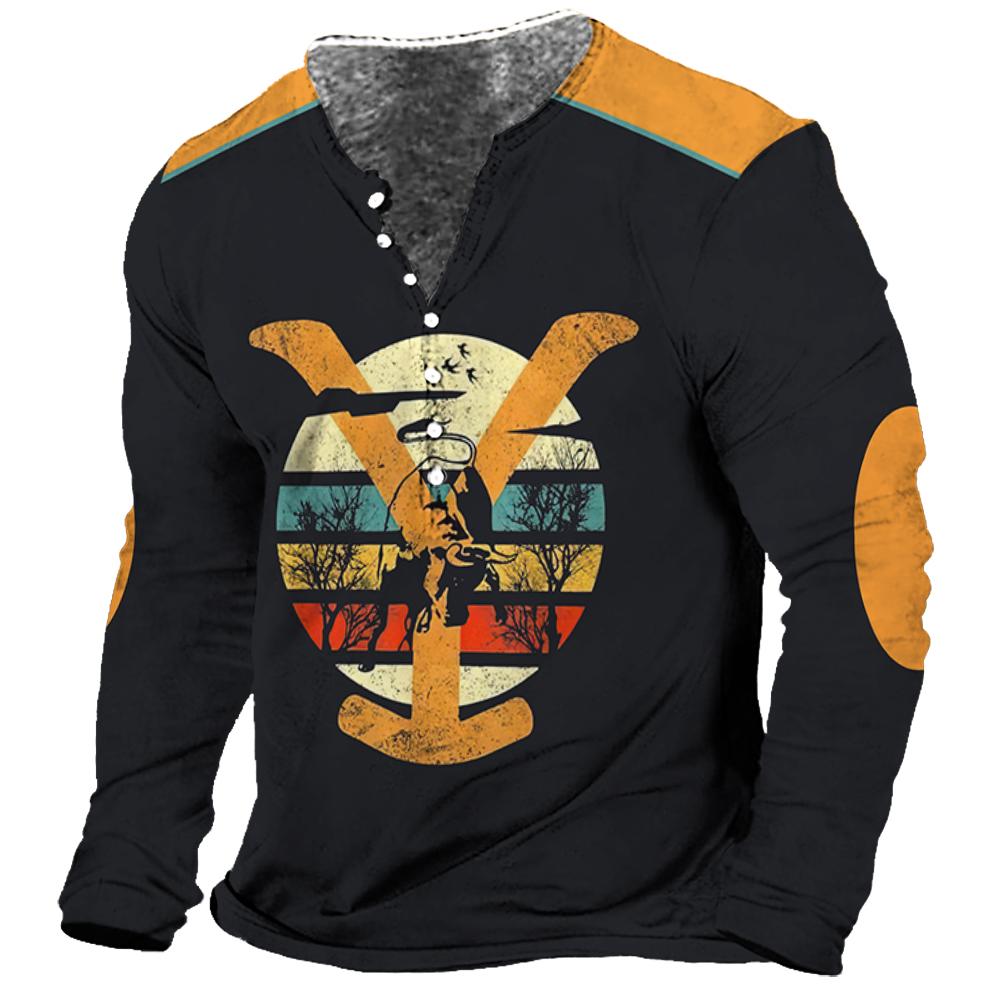 Vintage Men's T Shirt Long Sle - 3D Printing Usa reseña y precio