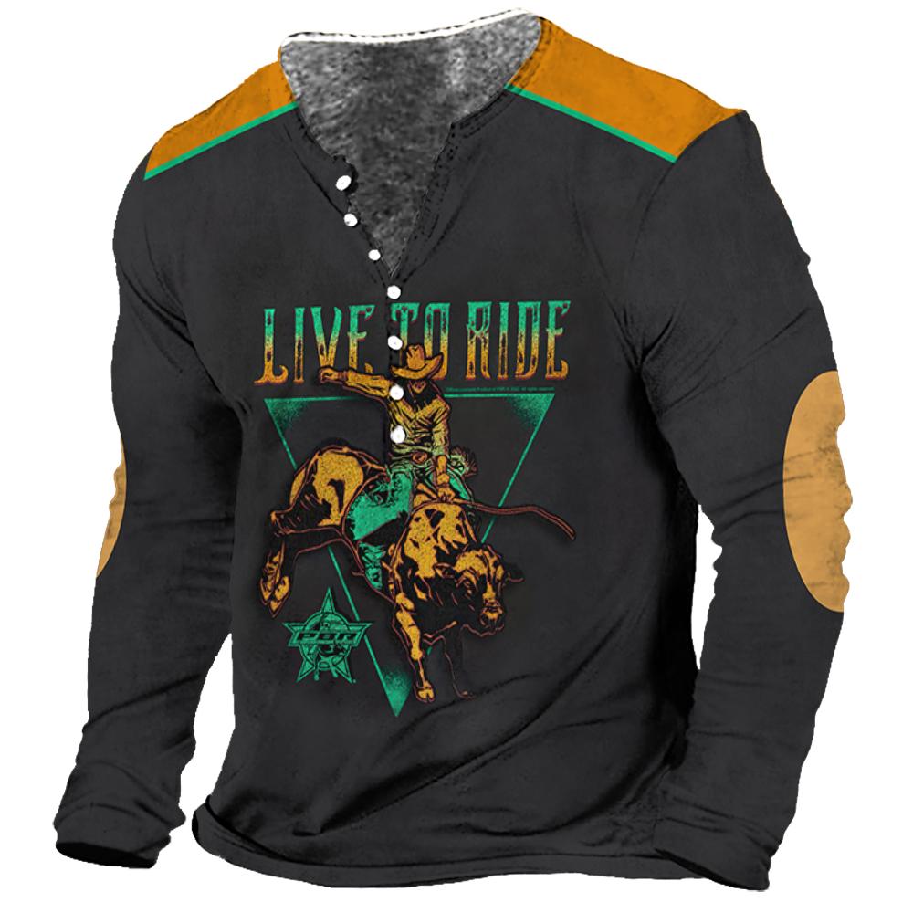 Vintage Men's T Shirt Long Sle - 3D Printing Usa reseña y precio