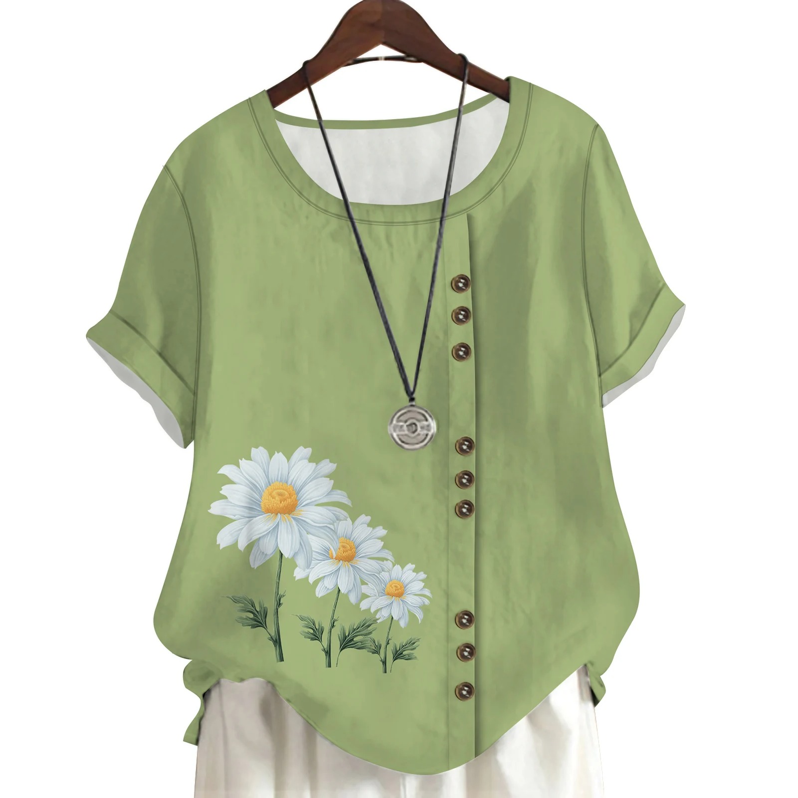 CLOOCL Daisy Floral Women T-sh - 3D Printing Drawing reseña y precio