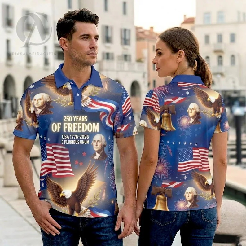 Mens Patriotic Golf Polo Shirt - 3D Printing Usa reseña y precio