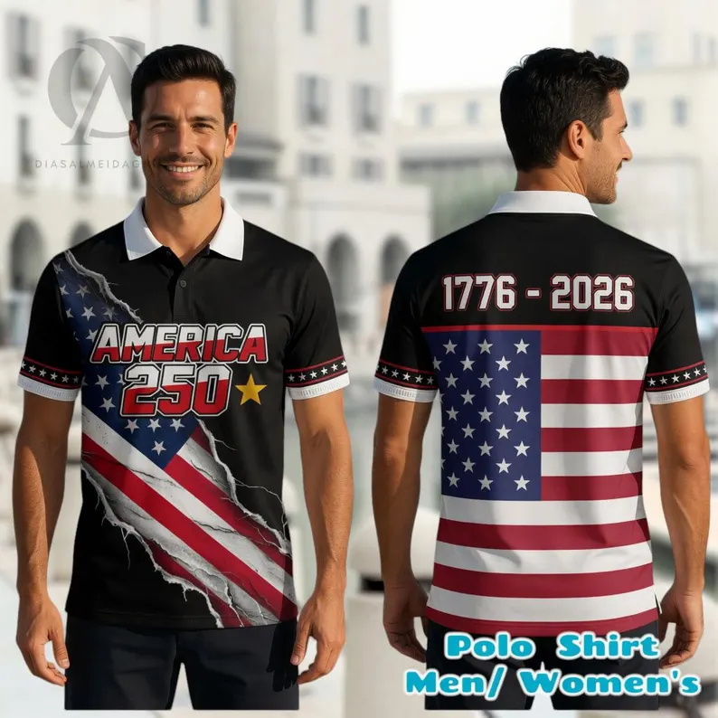Mens Patriotic Golf Polo Shirt - 3D Printing Usa reseña y precio