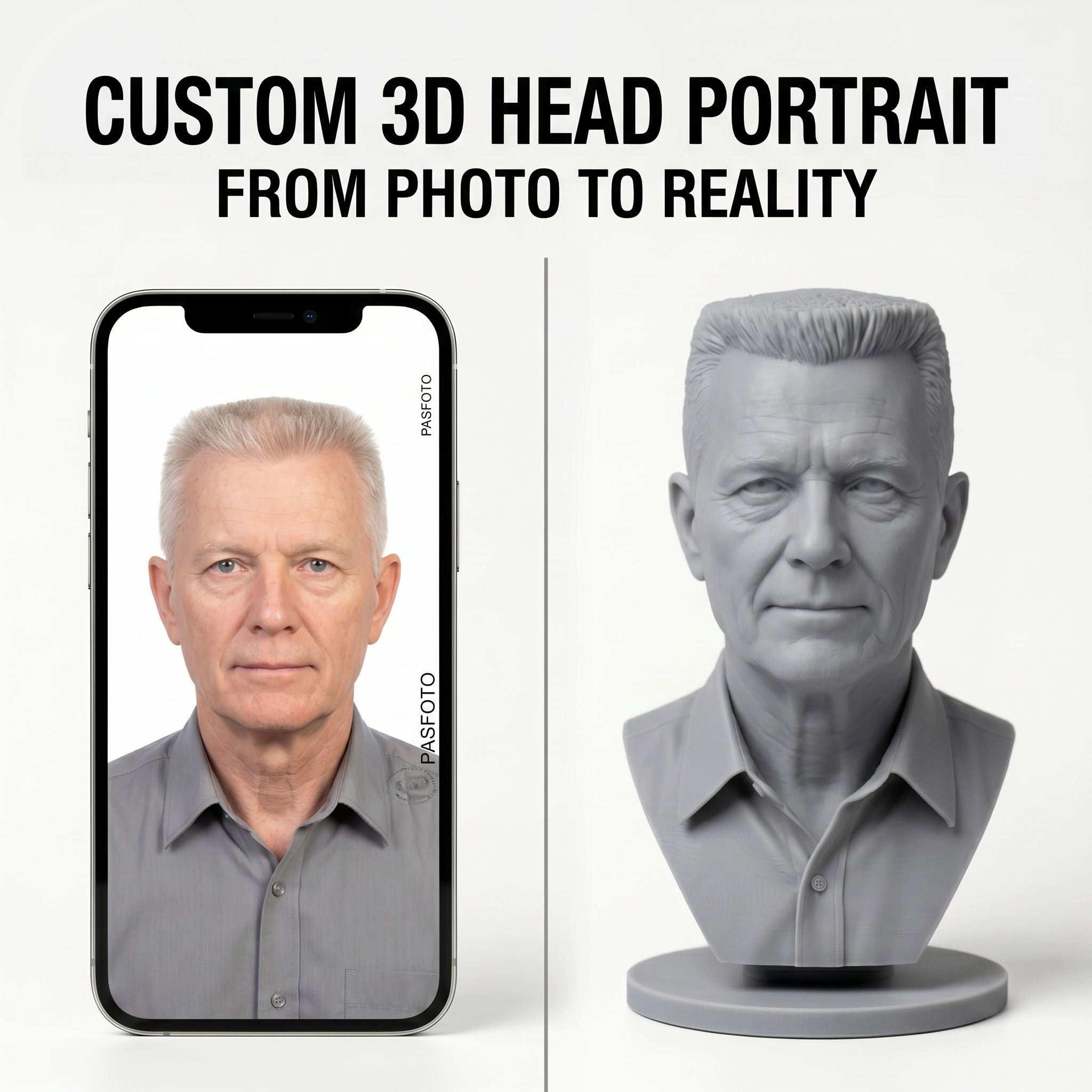 Personalized 3D Printed Bust F - 3D Printing Liquid reseña y precio