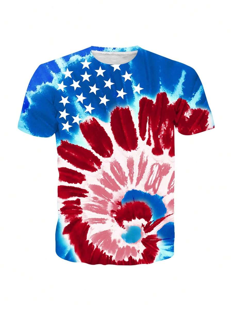 Mens USA Flag Tie Dye 3D Print - 3D Printing Usa reseña y precio