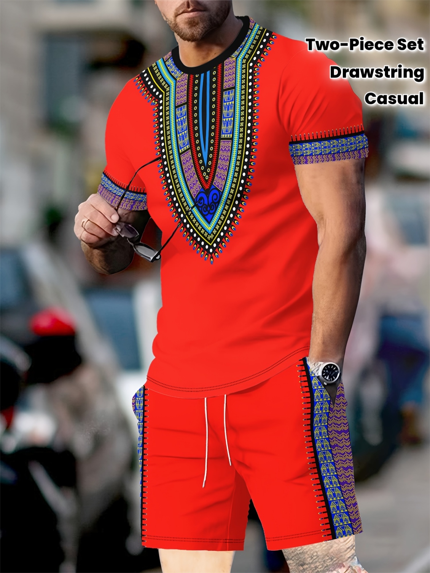 New Men's Suits African Dashik - 3D Printing Kpop reseña y precio