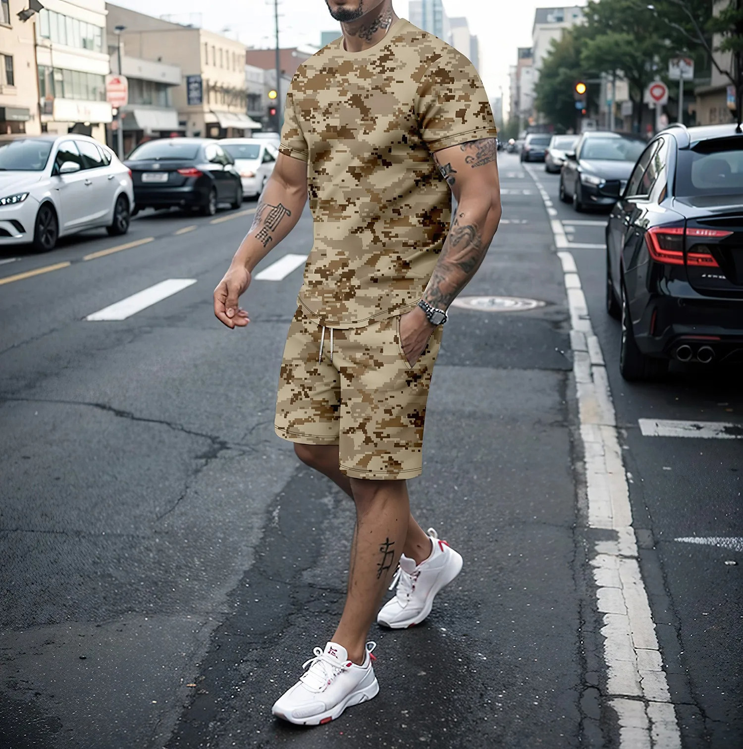 Camouflage Outdoor Tracksuits  - 3D Printing Kpop reseña y precio