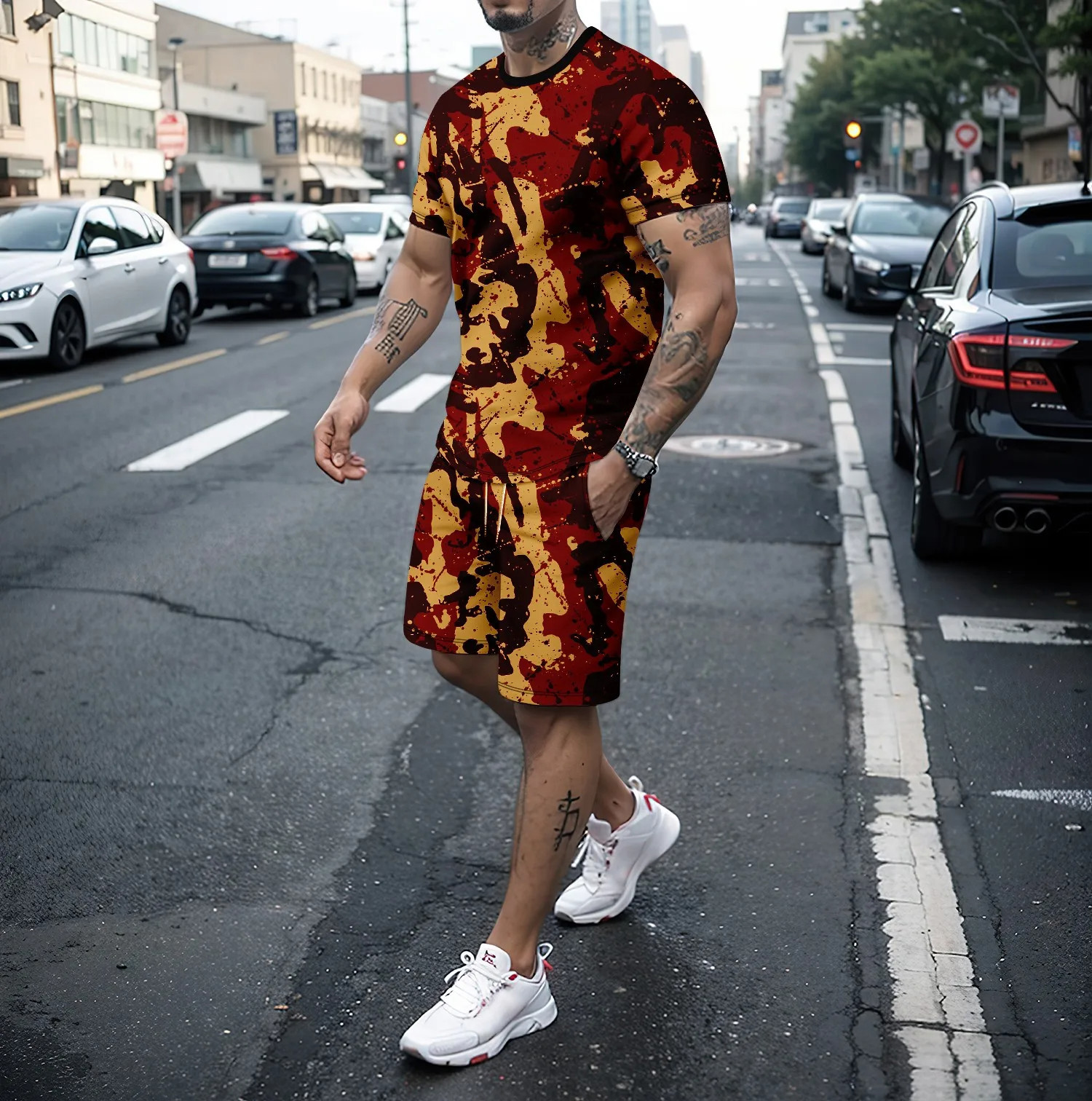 Camouflage Outdoor Tracksuits  - 3D Printing Kpop reseña y precio