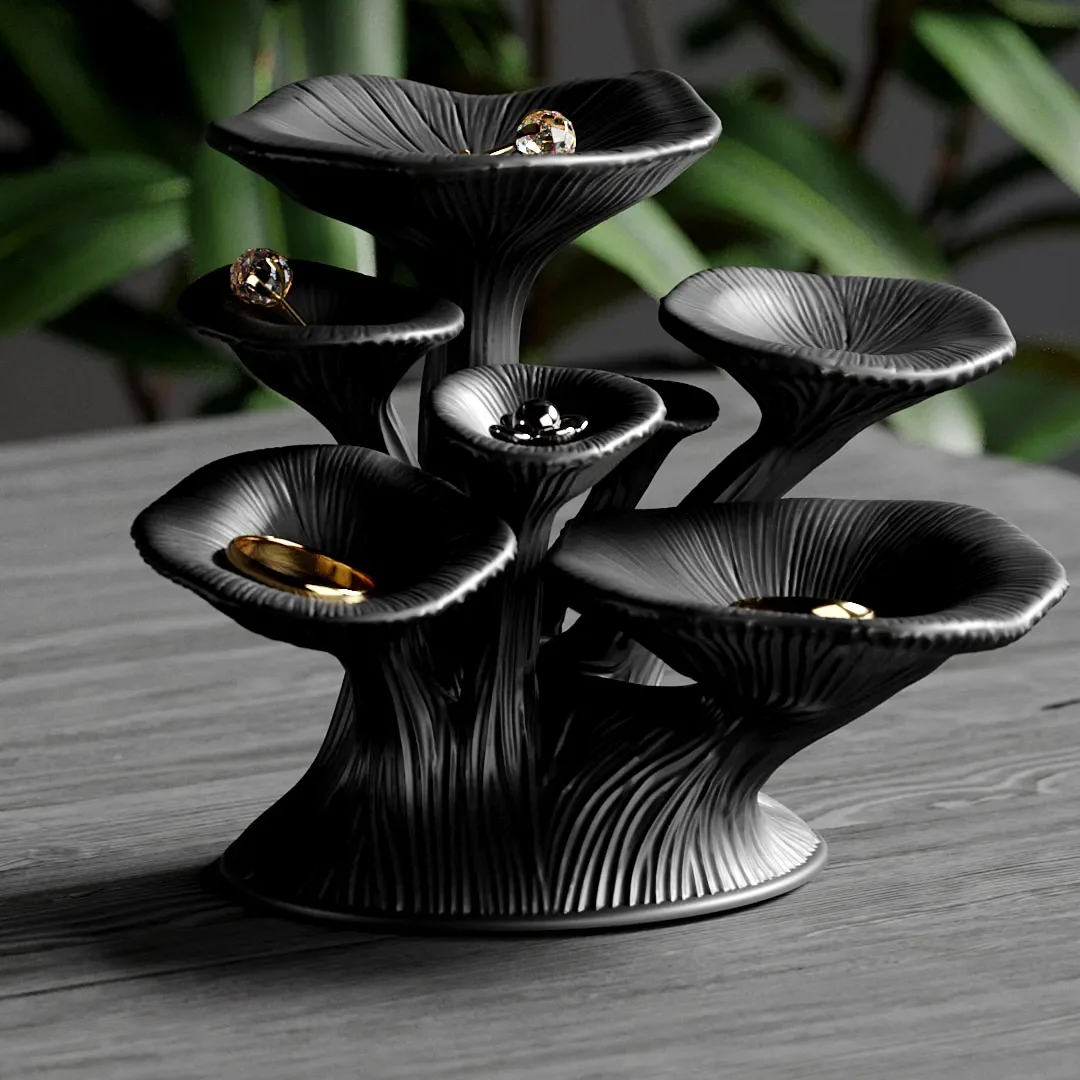 3D Printed Mushroom Shape Shel - 3D Printing Ring Holder reseña y precio