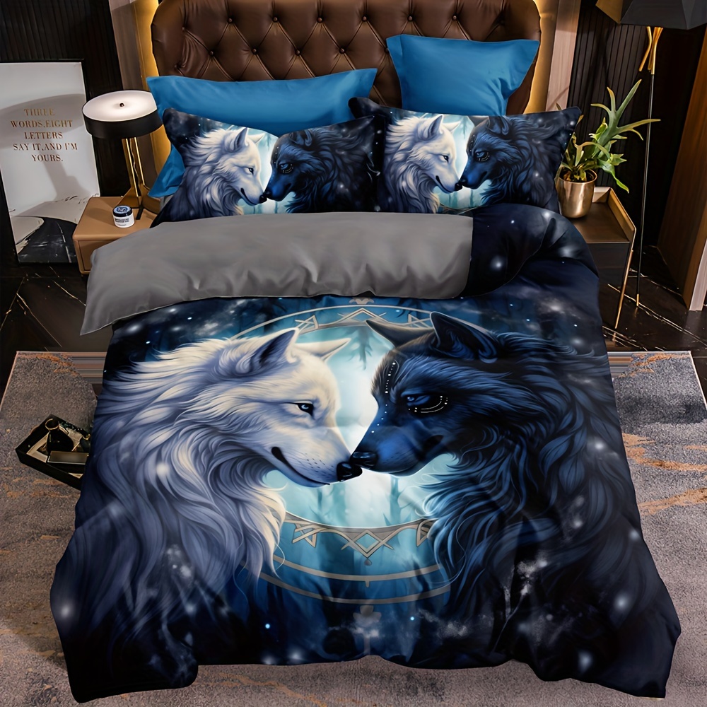 Wolf Pattern Duvet Cover Set-A - 3D Printing Waste reseña y precio