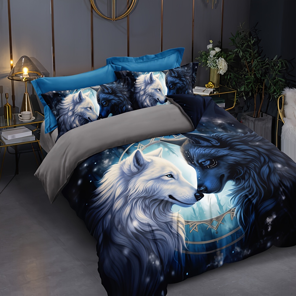 Wolf Pattern Duvet Cover Set-A - 3D Printing Waste reseña y precio