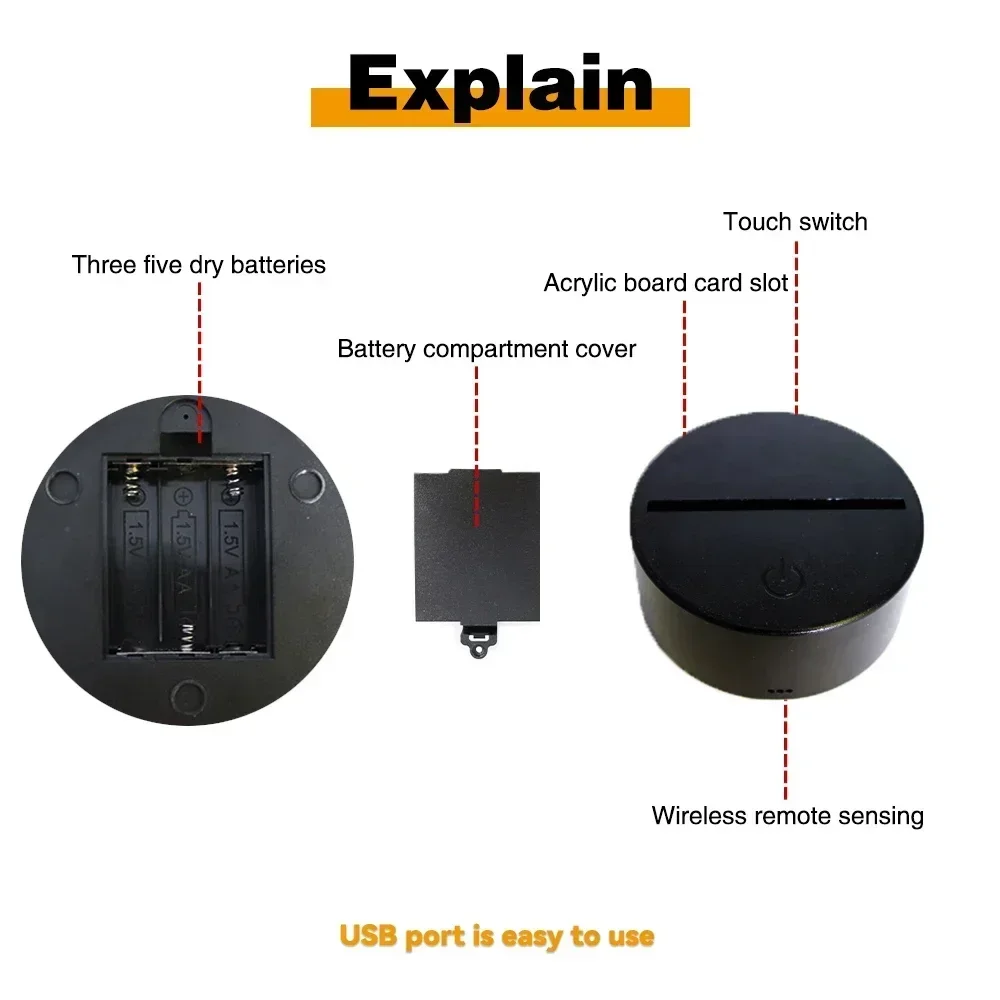 LED Night Light Illusion Stitc - 3D Printing Lamp reseña y precio